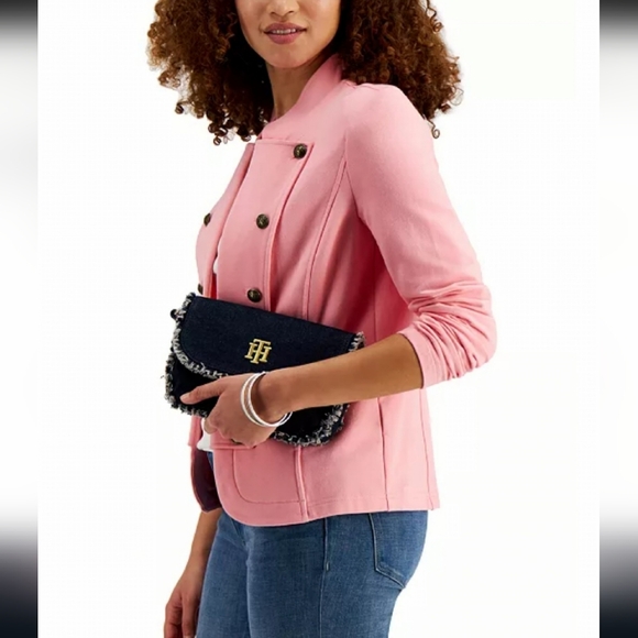 Tommy Hilfiger Pink Band Jacket Size Large - Picture 10 of 10